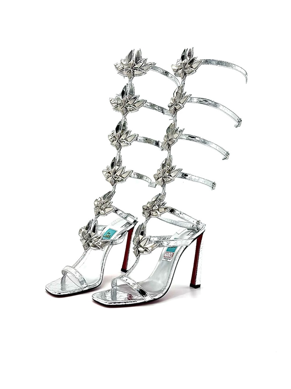 NEW Christian Louboutin x Marvel Sea Warrior 100 Gladiator Knee High Sandals 40